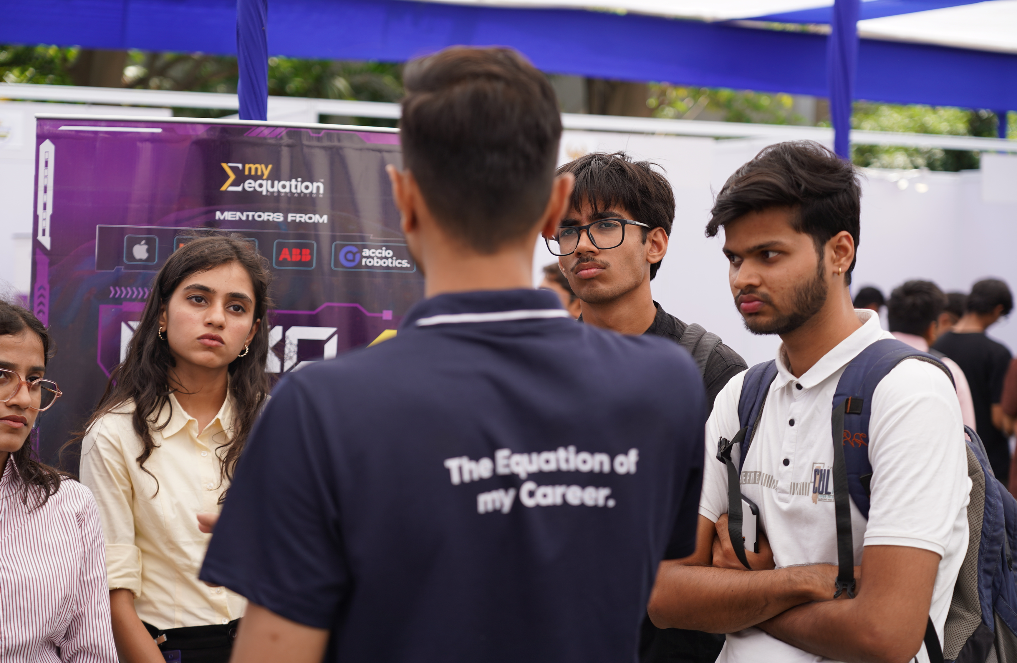 Students and mentors at a My Equation Education outreach event